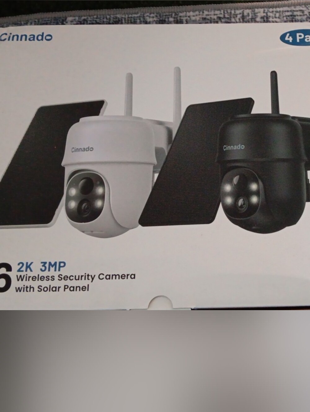 Cinnado 2K 3MP Wireless Security Camera 4pk Camera Set With 6 Additional Cameras